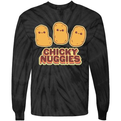 Chicky Nuggies Cute Retro Kawaii Chicken Nuggets Nuggs Meme Tie-Dye Long Sleeve Shirt