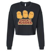 Chicky Nuggies Cute Retro Kawaii Chicken Nuggets Nuggs Meme Cropped Pullover Crew
