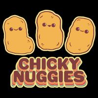 Chicky Nuggies Cute Retro Kawaii Chicken Nuggets Nuggs Meme Cropped Pullover Crew
