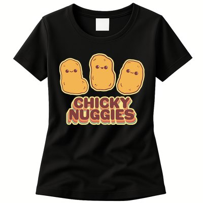 Chicky Nuggies Cute Retro Kawaii Chicken Nuggets Nuggs Meme Womens T-Shirt