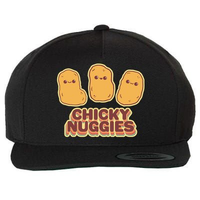 Chicky Nuggies Cute Retro Kawaii Chicken Nuggets Nuggs Meme Wool Snapback Cap