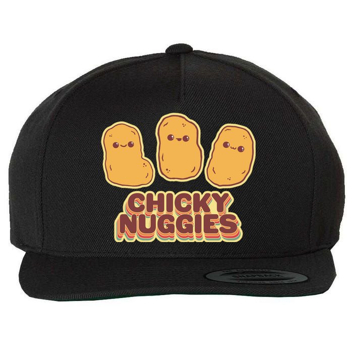 Chicky Nuggies Cute Retro Kawaii Chicken Nuggets Nuggs Meme Wool Snapback Cap