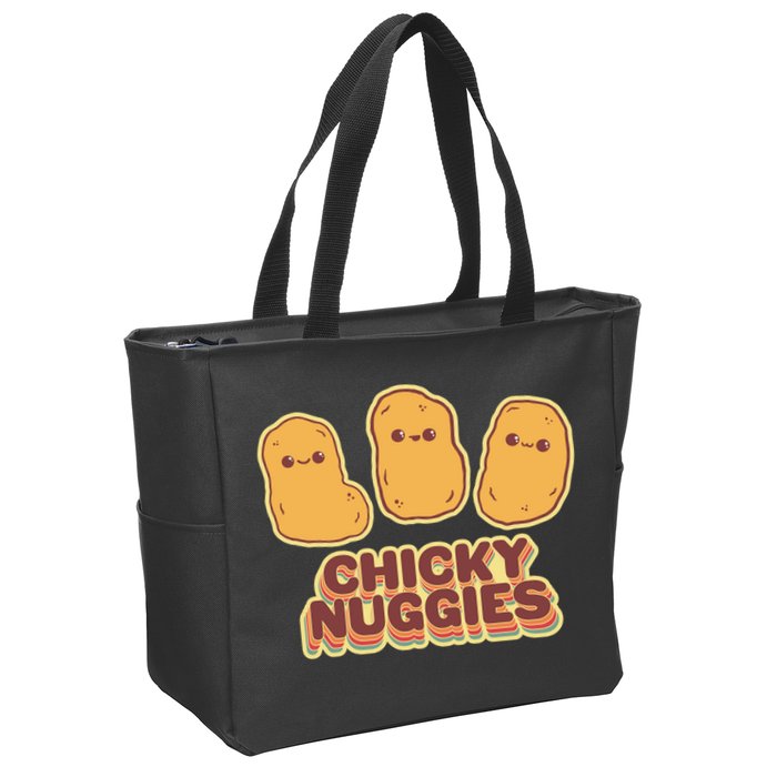 Chicky Nuggies Cute Retro Kawaii Chicken Nuggets Nuggs Meme Zip Tote Bag