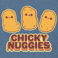 Chicky Nuggies Cute Retro Kawaii Chicken Nuggets Nuggs Meme Garment-Dyed Sweatshirt