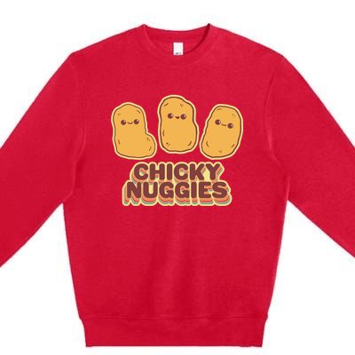 Chicky Nuggies Cute Retro Kawaii Chicken Nuggets Nuggs Meme Premium Crewneck Sweatshirt