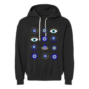 Cute Nazar Charm Bad Eye Protected Masallah Turkish Culture Garment-Dyed Fleece Hoodie