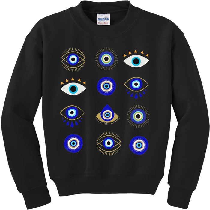 Cute Nazar Charm Bad Eye Protected Masallah Turkish Culture Kids Sweatshirt