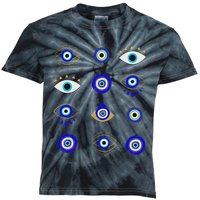 Cute Nazar Charm Bad Eye Protected Masallah Turkish Culture Kids Tie-Dye T-Shirt