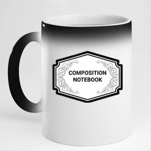 Composition Notebook Costume Teachers Matching Halloween 11oz Black Color Changing Mug