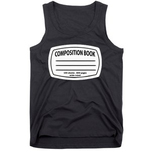 Composition Notebook Costume Matching Group Halloween Tank Top