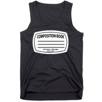 Composition Notebook Costume Matching Group Halloween Tank Top