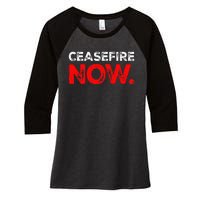 Ceasefire NOW Women's Tri-Blend 3/4-Sleeve Raglan Shirt