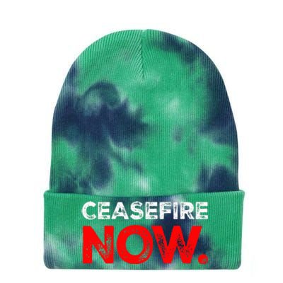 Ceasefire NOW Tie Dye 12in Knit Beanie