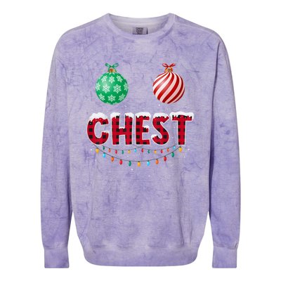 Chest Nuts Christmas Shirt Funny Matching Couple Chestnuts Colorblast Crewneck Sweatshirt