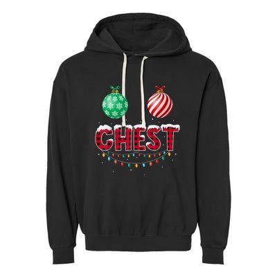 Chest Nuts Christmas Shirt Funny Matching Couple Chestnuts Garment-Dyed Fleece Hoodie