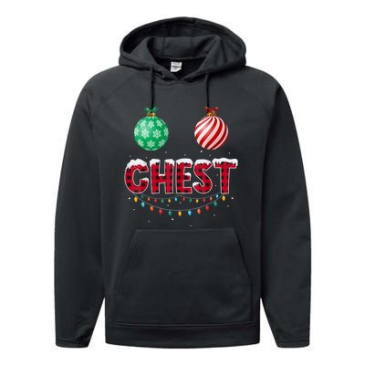 Chest Nuts Christmas Shirt Funny Matching Couple Chestnuts Performance Fleece Hoodie