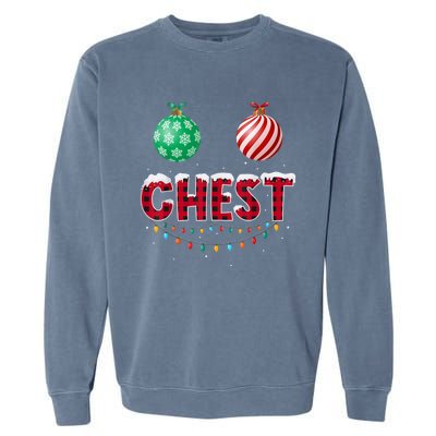 Chest Nuts Christmas Shirt Funny Matching Couple Chestnuts Garment-Dyed Sweatshirt