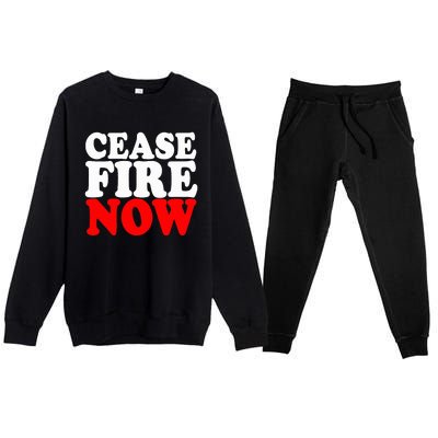 Ceasefire NOW  Premium Crewneck Sweatsuit Set