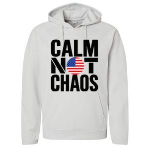 Calm Not Chaos Bold Political Performance Fleece Hoodie