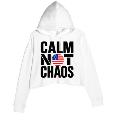 Calm Not Chaos Bold Political Crop Fleece Hoodie