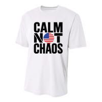 Calm Not Chaos Bold Political Youth Performance Sprint T-Shirt