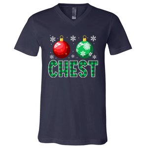 Chest Nuts Christmas Matching Couple Chestnuts V-Neck T-Shirt