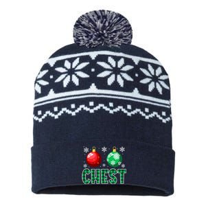 Chest Nuts Christmas Matching Couple Chestnuts USA-Made Snowflake Beanie