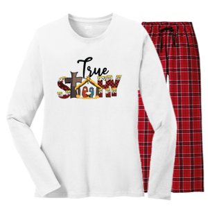 Christmas Nativity Christian Women True Story Women's Long Sleeve Flannel Pajama Set 