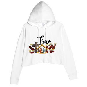 Christmas Nativity Christian Women True Story Crop Fleece Hoodie