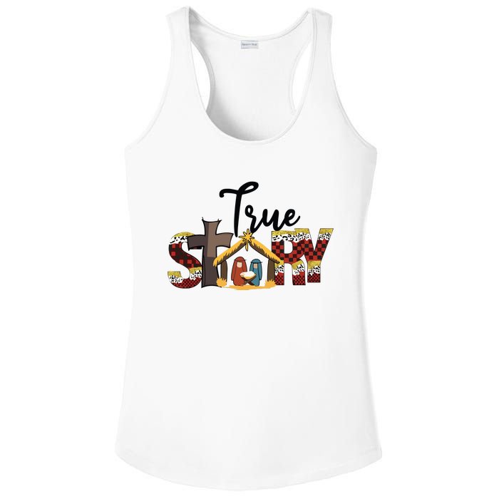 Christmas Nativity Christian Women True Story Ladies PosiCharge Competitor Racerback Tank