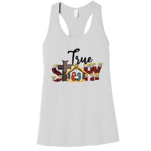 Christmas Nativity Christian Women True Story Women's Racerback Tank