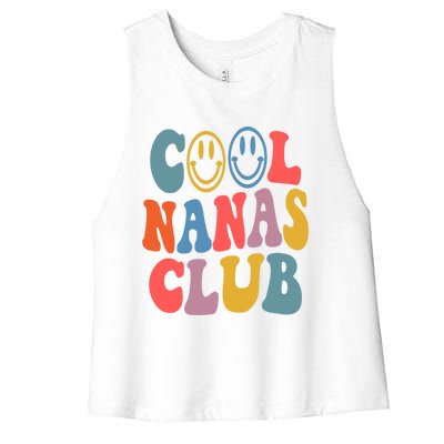 Cool Nanas Club Cool Grandma Promoted To Grandma Gift Women's Racerback Cropped Tank