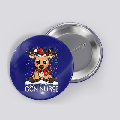 Ccn Nurse Christmas Reindeer Santa Claus Xmas Nurse Scrubs Gift Button