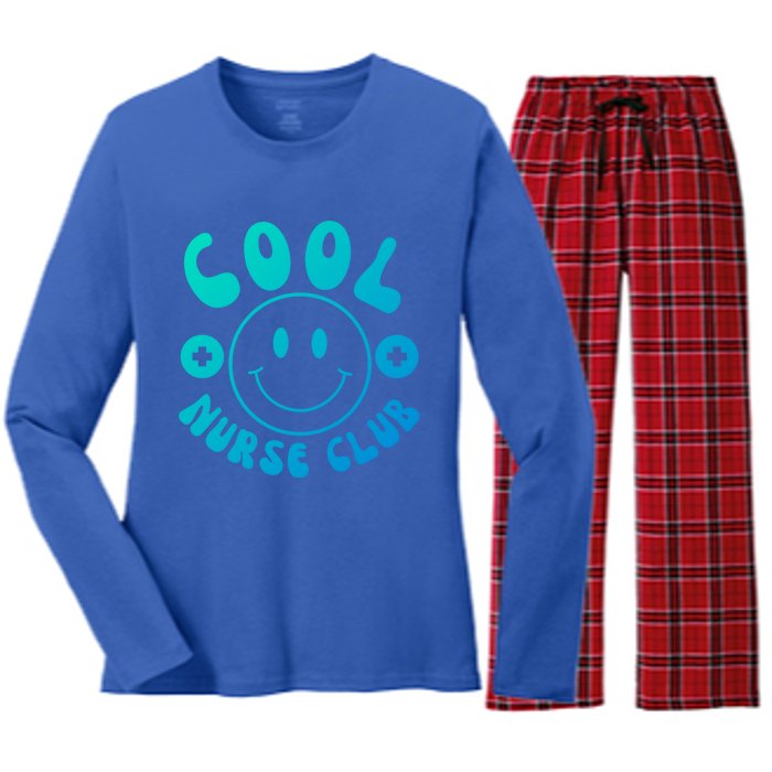 Cute Nurse Cool Nurse Club Groovy Nurse Week Gift Women's Long Sleeve Flannel Pajama Set 