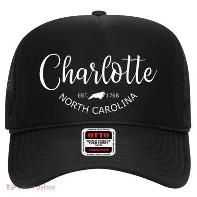 Charlotte North Carolina Classic Charlotte Nc Us City High Crown Mesh Back Trucker Hat