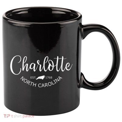 Charlotte North Carolina Classic Charlotte Nc Us City 11oz C Handle Ceramic Mug