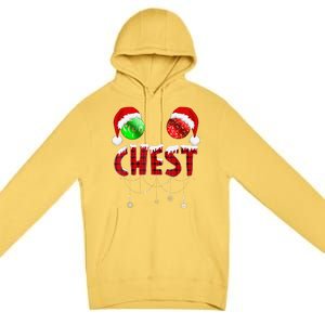 Chest Nuts Christmas Funny Matching Couple Chest Nuts Premium Pullover Hoodie