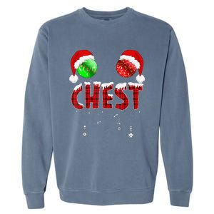 Chest Nuts Christmas Funny Matching Couple Chest Nuts Garment-Dyed Sweatshirt