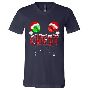 Chest Nuts Christmas Funny Matching Couple Chest Nuts V-Neck T-Shirt