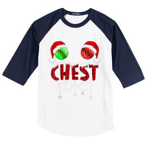 Chest Nuts Christmas Funny Matching Couple Chest Nuts Baseball Sleeve Shirt