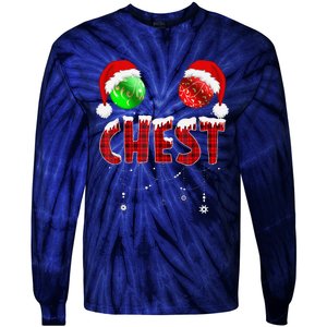 Chest Nuts Christmas Funny Matching Couple Chest Nuts Tie-Dye Long Sleeve Shirt