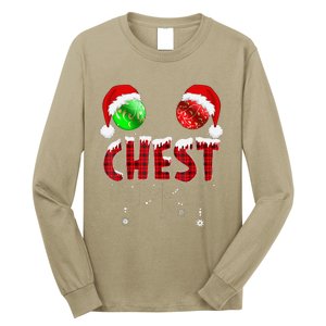 Chest Nuts Christmas Funny Matching Couple Chest Nuts Long Sleeve Shirt