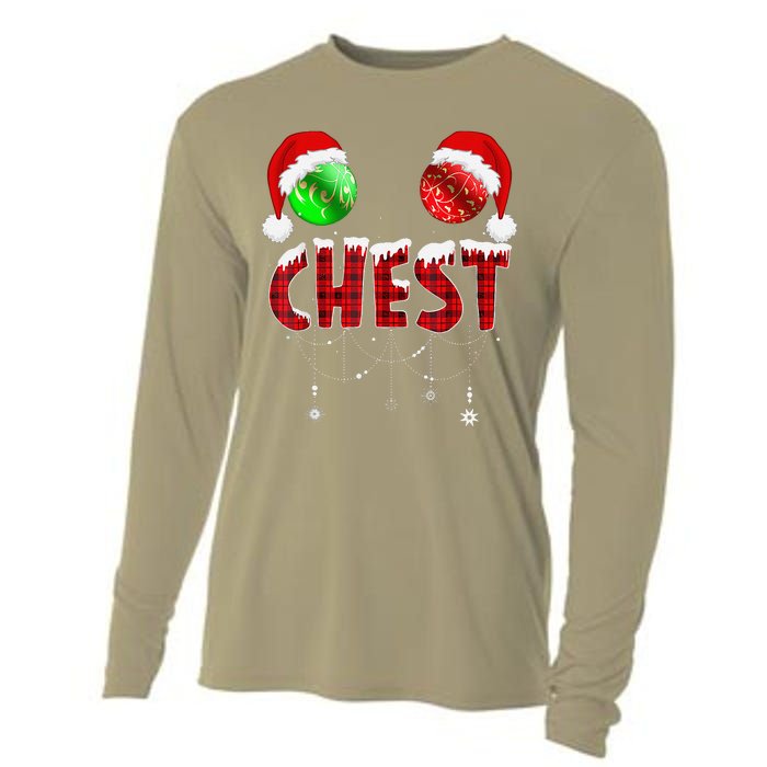 Chest Nuts Christmas Funny Matching Couple Chest Nuts Cooling Performance Long Sleeve Crew