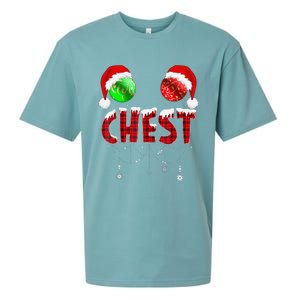 Chest Nuts Christmas Funny Matching Couple Chest Nuts Sueded Cloud Jersey T-Shirt