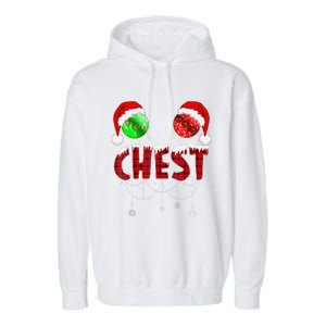 Chest Nuts Christmas Funny Matching Couple Chest Nuts Garment-Dyed Fleece Hoodie