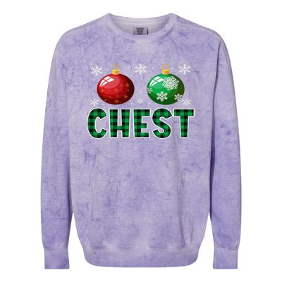 Chest Nuts Christmas Matching Couple Plaid Graphic Chestnuts  Colorblast Crewneck Sweatshirt