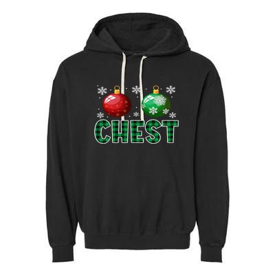 Chest Nuts Christmas Matching Couple Plaid Graphic Chestnuts  Garment-Dyed Fleece Hoodie