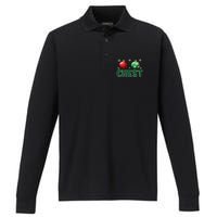 Chest Nuts Christmas Matching Couple Plaid Graphic Chestnuts  Performance Long Sleeve Polo