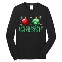 Chest Nuts Christmas Matching Couple Plaid Graphic Chestnuts  Long Sleeve Shirt