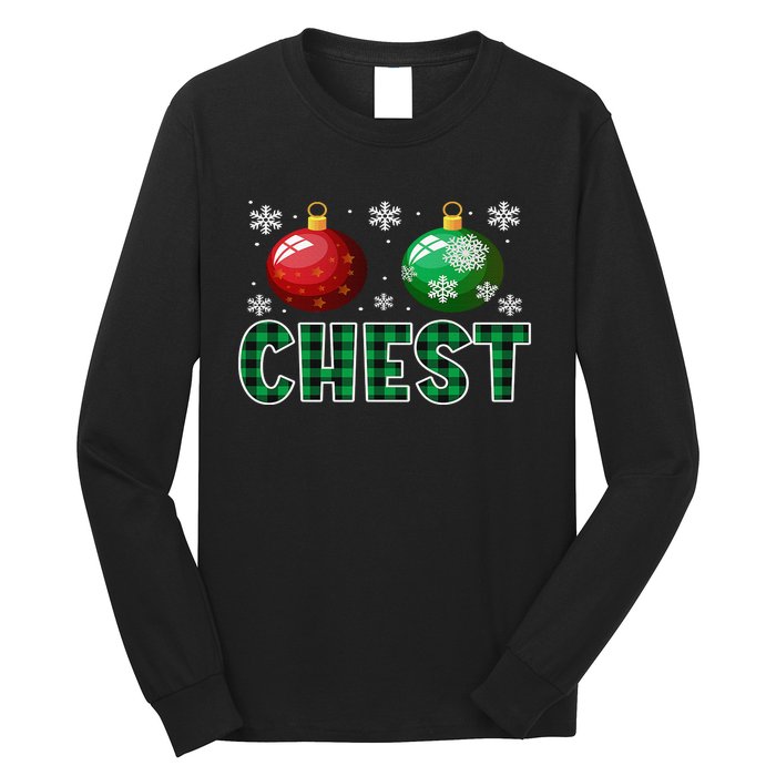 Chest Nuts Christmas Matching Couple Plaid Graphic Chestnuts  Long Sleeve Shirt